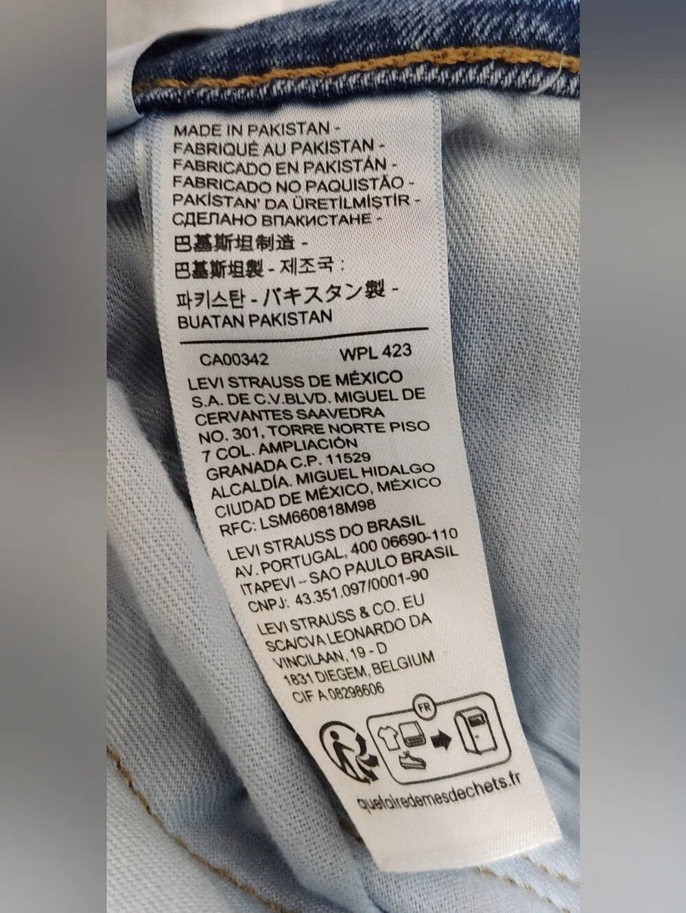 Levi's 505 Regular Straight Leg Jeans 38x30 Blue